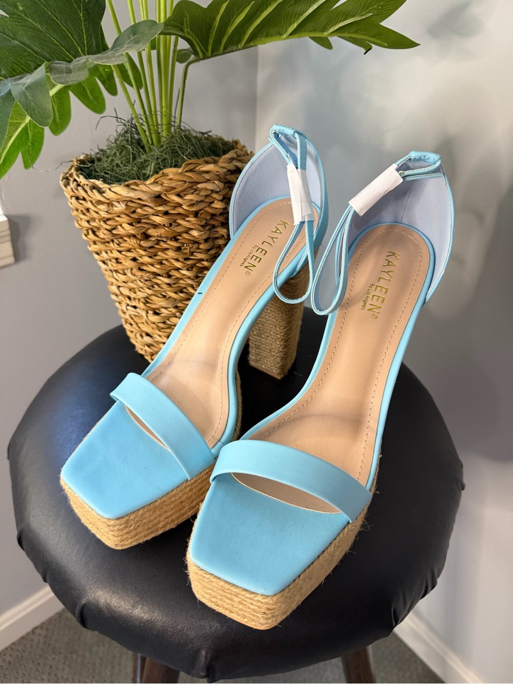 Kayleen Sky-Blue Platform Heels